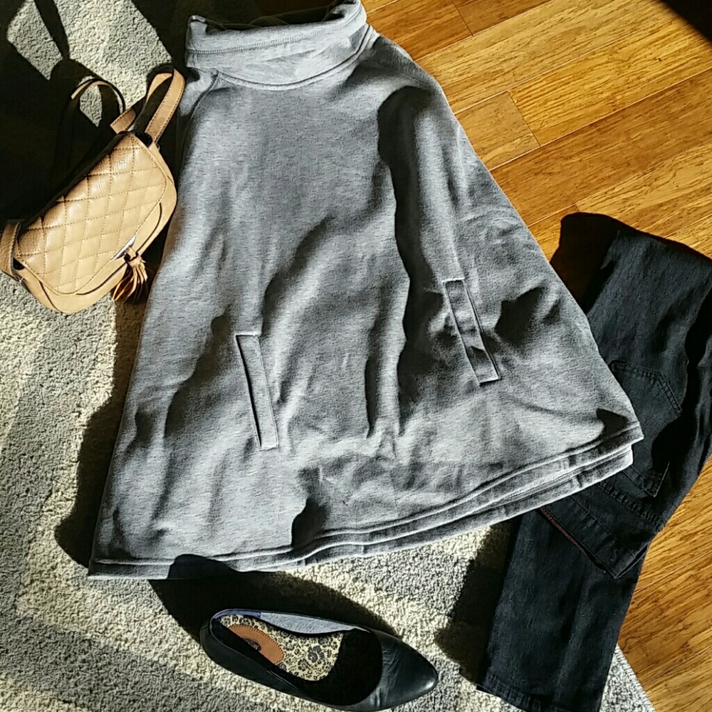 Grey poncho sweater